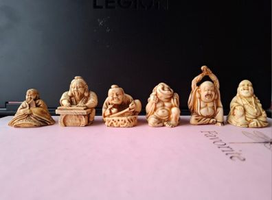 Set of 6 Japanese Style Netsuke Okimono