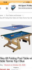 Folding pool and table tennis table