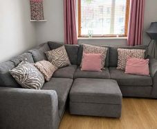 Grey Corner Sofa Bed with Footstool