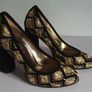 Le Babe Ladies Mirror Gold Heels Shoes Size UK3 EU36 New With Box CAN POST Image 8
