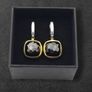 Y2k Italian Designer Sterling Silver Ti Sento Milano Faceted Crystal Earrings Image 2