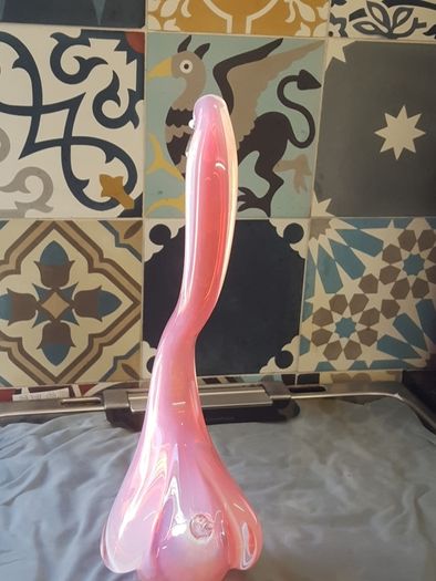 Murano Glass Pink Opaline Swan