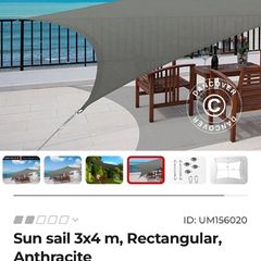 sun sail 3m x 4m