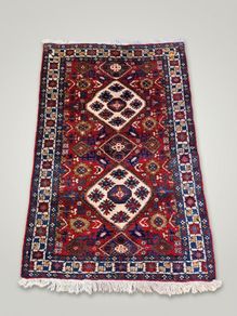 Vintage Handknotted Yalameh Pure Wool Rug