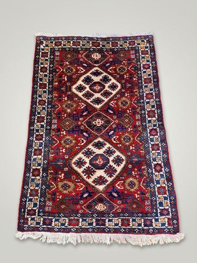 Vintage Handknotted Yalameh Pure Wool Rug