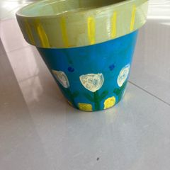 Vintage70's/80's Hand-Painted Terracotta Plant Pot