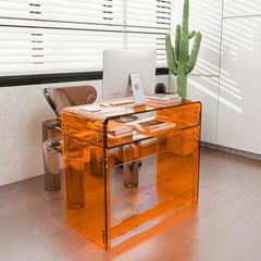 Designer Orange Acrylic Desk & Console Table