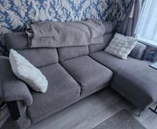 Grey sofa with chaise