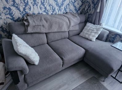 Grey sofa with chaise