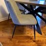 Smoked Oak Dining Table & Grey Chairs with Black and Gold legs Image 3
