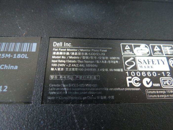 Dell U3011T Monitor - CCFL Technology