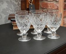 Tyrone Crystal Heavy Wine Glasses - Set of 6