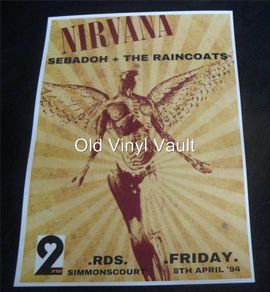 Nirvana RDS Simmonscourt Dublin 1994 poster repro..