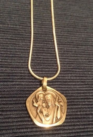 Silver Necklace Religious Pendant