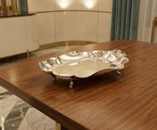 Viner's Quatrefoil Art Deco Footed Sterling Silver Dish(338 grams)