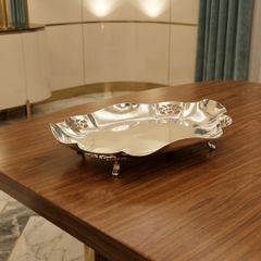 Viner's Quatrefoil Art Deco Footed Sterling Silver Dish(338 grams)