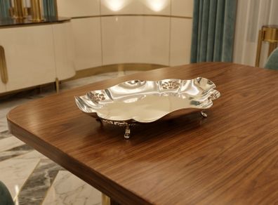 Viner's Quatrefoil Art Deco Footed Sterling Silver Dish(338 grams)