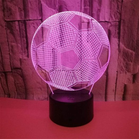 3D Football LED Night Light, USB Charging LED Night Lamp with 16 Colors Changing Touch Switch and Remote Control Perfect Decoration for Bedroom and Gifts for Kids/Birthday/Christmas