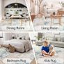 Extra Large Rugs for Living Room 160x230cm Beige Washable Carpet Rugs with Rubber Backing Non Slip Kids Carpet for Bedroom Playroom Nursery Dining Room Image 4