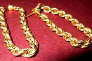 Vintage Hallmarked 9ct Gold Twisted Rope Earrings