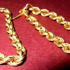 Vintage Hallmarked 9ct Gold Twisted Rope Earrings
