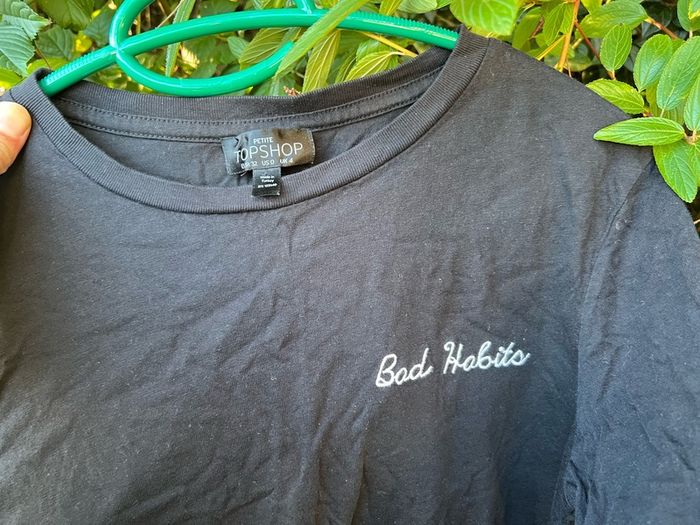 Topshop T-shirt size UK4, EU32 - long (bad habits)