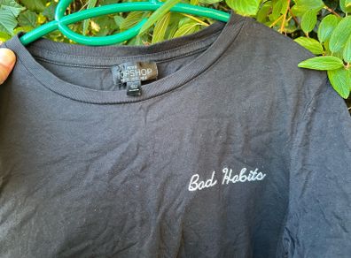 Topshop T-shirt size UK4, EU32 - long (bad habits)
