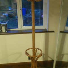 Vintage Bentwood Free Standing Beech Coat Rack & Umbrella Stand Thonet Style Hall Stand Tree (5 Double Hooks)