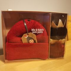 Mix & Match Pom Poms Kids Hat, NEW -