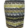 M&S Yellow Multi Geometric Print Linen Blend  Pencil Skirt Pockets Lined  Uk 14 Image 3