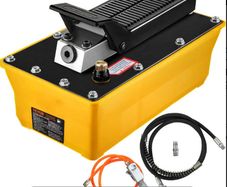 10000 PSI Hydraulic Air Foot Pump with Hose High Pressure Jack Tool w/ Full Kits
