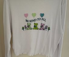 H&M Divided White Be Kind To All Bear Patterned Jumper