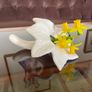 White Ceramic Lily Flower Ceramic Vase Laying Down Lily Shape Vase Image 7