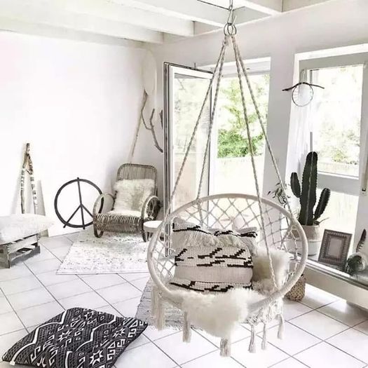 Macrame Hanging Swing Chair / Cushions / Delivery