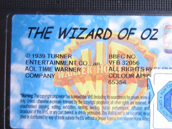 The Wizard of Oz VHS Tape 1939