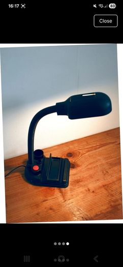 Vintage 1980 black desk lamp/ organizer