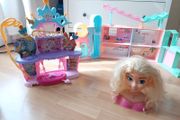 Girls toys dolls house musical castle styling hairstyle head 10e for the lot