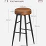 Set of 2 Bar Stools round faux leather Image 2