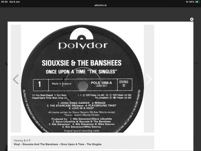 Siouxsie and the Banshees  |  Once Upon A Time/The Singles