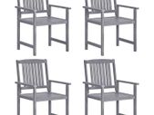 Director's Chairs 4 pcs Solid Acacia Wood Grey