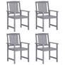 Director's Chairs 4 pcs Solid Acacia Wood Grey Image 2
