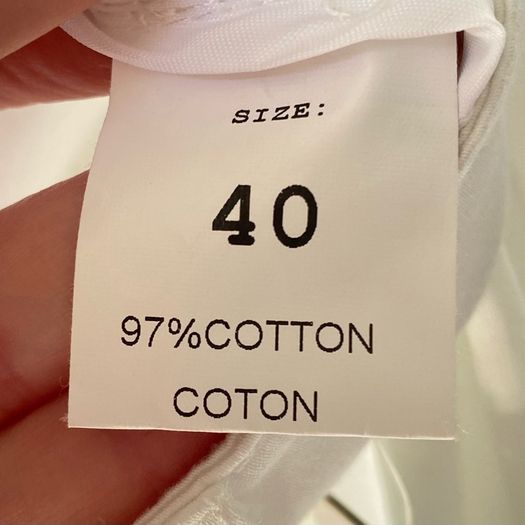 NWT Bellensia White Slim-Leg Cotton Trousers