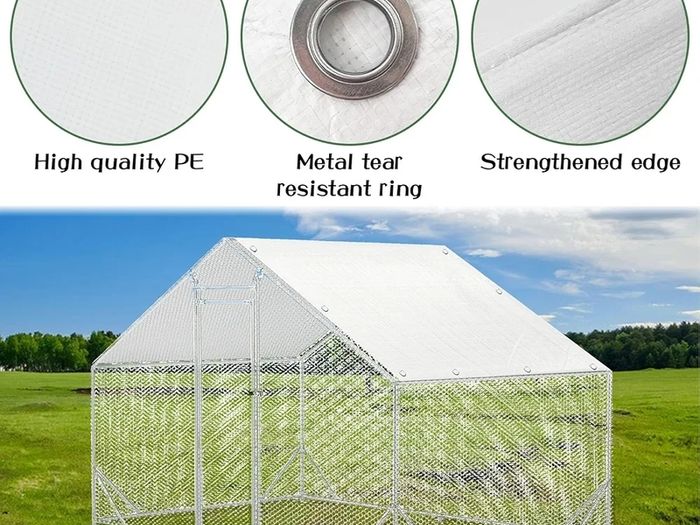 2 PCS Outdoor Waterproof and UV Chicken Coop Cover with 40 Piece Ball Bungee Cord Waterproof and Sunproof Enclosure Chicken Coop Tarp for Outdoor Large Walk in Pens