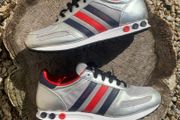 Retro Adidas La Trainer Silver Leather Grey