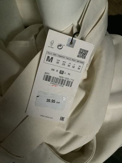Zara high waisted trousers, new, size M
