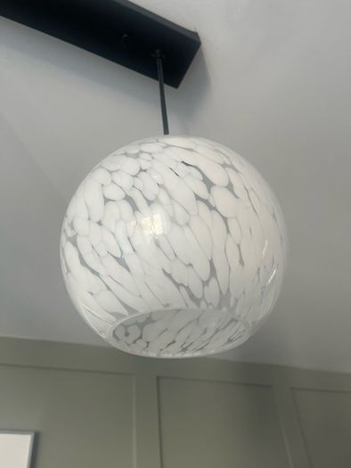 3 Pendant Shades - white glass