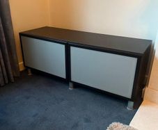 IKEA BESTA TV Bench Unit with Frosted Glass Doors