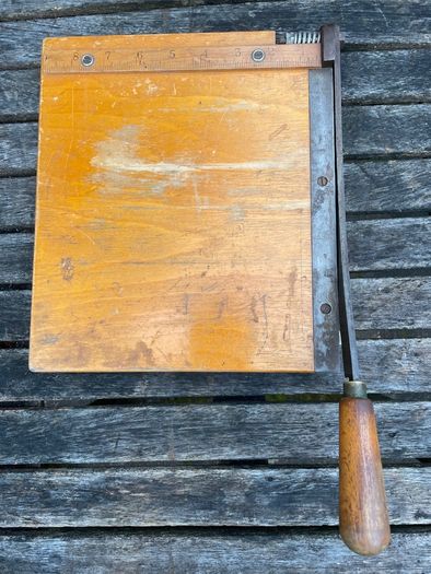 Vintage wooden paper guillotine