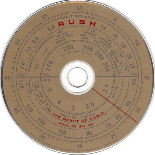 Rush "The Spirit Of Radio (Greatest Hits 1974 - 1987)" CD Album