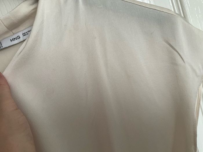 Mango cream satin wrap blouse